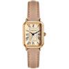 ALCENTIS Orologio da donna rettangolare analogico, cassa in oro rosa, cinturino in pelle