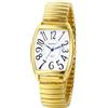 ALCENTIS Novità Orologio da donna rettangolare Bracciale estensibile lati arrotondati, quadrante bianco numeri neri, cinturino elastico senza necessità di regolazione o chiusura.