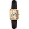 ALCENTIS Orologio da donna rettangolare analogico, cassa in oro rosa, cinturino in pelle