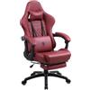 Kein Marken-/Fanartikel Sedia da gaming in ecopelle trapuntata, con supporto lombare massaggiante, poggiapiedi, inclinazione regolabile da 90° a 170°, portata massima di 200 kg, ideale per l'ufficio domestico e il gaming.