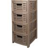 BELLI E FORTI Cassettiera Multiuso in Plastica Uniko 4 Cassetti Tortora 36,5 × 28,5 × 67,5 cm