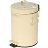 KitchenCraft Mini Pattumiera a Pedale per Rifiuti Organici da Cucina, in Metallo, Capacità 3 Litri, Colore Crema