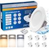 Sigmaled lighting - 6 Faretti LED da Incasso 4W, Spot Ultra Slim 360 lm, 3 Colori Luce Calda Naturale Fredda, IP44 Bagno Interno Esterno Coperto, Cartongesso Soffitto, Foro Ø70-80 mm, 220-240V