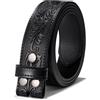 WERFORU Cintura da uomo in pelle occidentale senza fibbia 3,8 cm di ricambio vintage da cowboy cinturino in pelle con fibbia a scatto