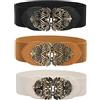 WERFORU Ampia cintura elastica in vita per donne, da donna, vintage, elasticizzata, larghezza retrò, alla moda, per abiti