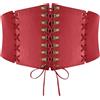 WERFORU Corsetto da donna vintage elastico cintura in vita larga corsetto per abiti costume di Halloween, D-rosso, Passend für Taillengröße 56-64cm