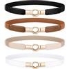 WERFORU - Cintura elastica da donna per vestiti, stile retrò, elasticizzata, cintura sottile con fibbia, 4 pezzi
