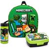 MARUKATSU Set zaino per bambini, portapranzo per bambini e bottiglia scolastica, design colorato, 31 x 25 x 11 cm, per bambini e bambine da 3 a 8 anni, materiale scolastico, multicolore, Grande