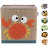 Lifeney Scatola contenitore con motivo a forma di granchio I Scatola portagiochi con motivo a forma di animale adatta a scaffali a cubo I Scatola portaoggetti per la cameretta dei bambini
