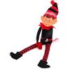 Toyland®️ Elves With Attitude 35 cm (14) Peluche elfo 'Naughty' rosso e nero - Cappello e gambe lavorati a maglia - Faccina impertinente in vinile e mani unite - Divertimento festivo per tutti!
