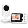 Alecto DVM64 - Baby monitor con videocamera e display a colori da 2,4 pollici, funzione interfono e indicatore di temperatura - Bianco