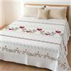 HomeLife Copriletto una Piazza e Mezzo Estivo in Cotone Piquet 100% Made In Italy, Fresca Coperta Estiva, Leggera e Traspirante per l'Estate con Allegra Fantasia con Gattini, Beige, 220x280