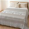 HomeLife Copriletto una Piazza e Mezzo Estivo in Cotone Piquet 100% Made In Italy - Fresca Coperta Estiva, Leggera e Traspirante per l'Estate con Allegra Cagnolini Beige -220x280