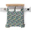 HomeLife Copriletto una Piazza e Mezzo Estivo in Cotone Piquet 100% Made In Italy, Fresca Coperta Estiva, Leggera e Traspirante per l'Estate con Allegra Fantasia con Gatti, Verde, 220x280