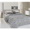 HomeLife Copriletto una Piazza e Mezzo Estivo in Cotone Piquet 100% Made In Italy - Fresca Coperta Estiva, Leggera e Traspirante per l'Estate con Fantasia Acquatica - Beige - 220x280