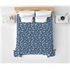 HomeLife Copriletto una Piazza e Mezzo Estivo in Cotone Piquet 100% Made In Italy - Fresca Coperta Estiva, Leggera e Traspirante per l'Estate con Allegra Fantasia Pesci -220x280