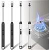 GAOUTO Set di 4 accendini ad arco, accendino elettrico, ricaricabile, USB, al plasma, per candele, per accensione, cucina, barbecue, campeggio (nero + argento)