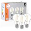 Eglo Set di 3 lampadine a LED E27, lampadine classica per illuminazione | retrò, 7 W classica, luce bianca calda, 2700 K, trasparenti, attacco Edison A60, diametro 6 cm