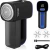 ZEEGMA Lintee Black Levapelucchi per Tessuti da 5 W | 3 Set di Lame 3 Velocità, Serbatoio 100 g, Display LCD, Batteria 1800 mAh, Illuminazione LED, USB-C