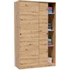 Habitdesign Armadio a 2 ante scorrevoli, 200 x 120 x 50 cm (altezza x larghezza x profondità), armadio per camera da letto principale, armadio per giovani, colore rovere Nodi, modello Enzo