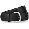 WERFORU Cintura larga da donna in pelle per abiti e jeans con fibbia dorata, larghezza 4,8 cm