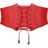 WERFORU Cintura larga da donna vintage elastica cintura in pelle sintetica corsetto cintura con lacci RCA cintura in vita