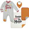 Harry Potter Corredino Bimbo con Pigiama Pagliaccetto Copertina Bavaglino a Bandana e Panno Ruttino - Set Regalo Nascita