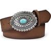 WERFORU Cintura da donna vintage in pelle Western Cowgirl Retro turchese cintura di campagna per jeans pantaloni abiti