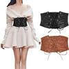 WERFORU 2 Pezzi Donne Vita Corsetto Cintura Profonda Waspie Cinture Halloween Elastico Largo Cintura per Abiti