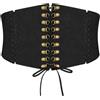 WERFORU Corsetto da donna vintage elastico cintura in vita larga corsetto per abiti costume di Halloween, A-nero., Passend für Taillengröße 95-107cm