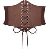 WERFORU Cintura Waspie profonda delle donne,Cintura larga con lacci corsetto elastico in vita, L-caffè (suede), Passend für Taillengröße 69-75cm