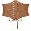 Werforu - Cintura elasticizzata a vita alta, da donna, stile guêpière, larga, con lacci