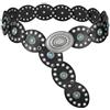 WERFORU Western Concho Cintura larga da donna con turchese | Decorata in stile bohémien, realizzata in pelle PU di alta qualità, perfetta per festival, abbigliamento country e