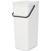 Brabantia Contenitore per la raccolta differenziata Brabantia SORT & GO, 40 litri, rettangolare, bianco, dimensioni: 267 mm, 341 mm, 620 mm