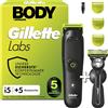 GilletteLabs Body + Intimate, taglia corpo e rasoio intimo - modello i5, include 1 dispositivo e 5 accessori