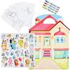 Bluey Adesivi Bambini, Set Stickers con Pagine da Colorare, Pastelli e Fondali Pieghevoli, Ideali Set Creativo e DIY Giocattolo, Regalo Ragazza