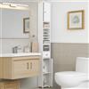 BAKAJI Armadio da Bagno Alto Mobiletto 2 Ante e 1 Cassetto Bianco Armadietto 20x180 cm