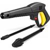 BAKAJI Pistola a Spruzzo Acqua per Idropulitrice con 2 Lance 160Bar Compatibile Lavor