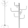 BAKAJI Attaccapanni Appendiabiti a Piantana Metallo 8 Ganci Colore Bianco 40x40x183cm
