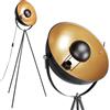 BAKAJI Lampada Piantana Terra Design Moderno Industriale Metallo Luce E27 Nero oro