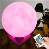 BAKAJI Lampada Tavolo Luna 18cm Luce LED RGB Cambio Colore Moon Lamp USB Telecomando