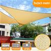 BAKAJI Vela Telo Parasole 3x3mt Tenda Triangolare Ombreggiante Giardino in HDPE Senape