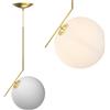 BAKAJI Lampadario Lampada Sospensione Sfera 20 cm Design Moderno Paralume Metallo Oro