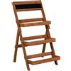 BAKAJI Scaffale Portavasi Espositore Porta Vaso Fioriera Piante Fiori Legno 3 Ripiani