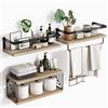 BAKAJI Set 3 + 1 Mensole da Parete in Legno Noce Scaffalatura Scaffale Muro Versatile