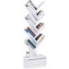 BAKAJI Libreria Design Moderno Bianco Scaffale 10 Ripiani con Cassetto Tessuto