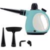 BAKAJI Mini Pulitore a Vapore Potenza Azzurro 1050 Watt Serbatoio 0,25 Litri Accessori