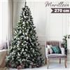 BAKAJI Albero Di Natale Innevato Marilleva 270cm 2156 Rami Super Folto con Pigne