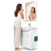 Shally Dogan Mobile da Bagno Sospeso Completo Bianco Larghezza 55 cm Specchio e Rubinetteria