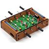 BAKAJI Calcio Balilla Biliardino da Tavolo in Legno con 4 stecche e 12 Omini 35x22x7cm